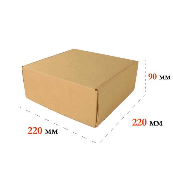 Коробка самосборная 220*220*90 Е Бурый 0427